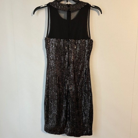 Bisou Bisou Michele Boston Black Sequins Sleeveless Sheath Dress Size 4 - Picture 7 of 10